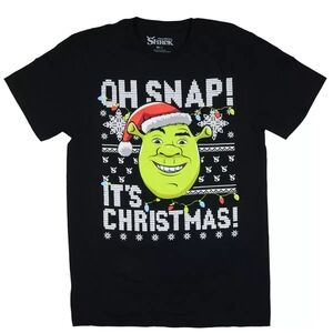 Shrek Shirt‎ Men's Oh Snap Its Christmas Adult Short Sleeve Graphic Tee Black XL